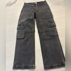 OAK + FORT Black Cargo Women Jeans